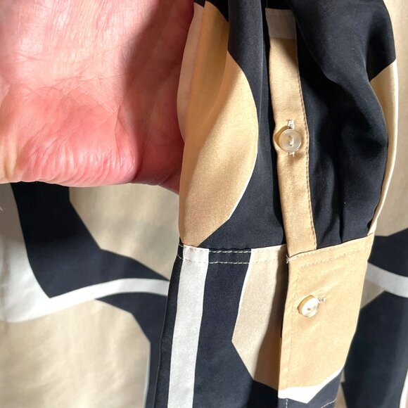 Marimekko Silk Button Up Top Blouse Sz 40 / 10 US - Picture 6 of 8